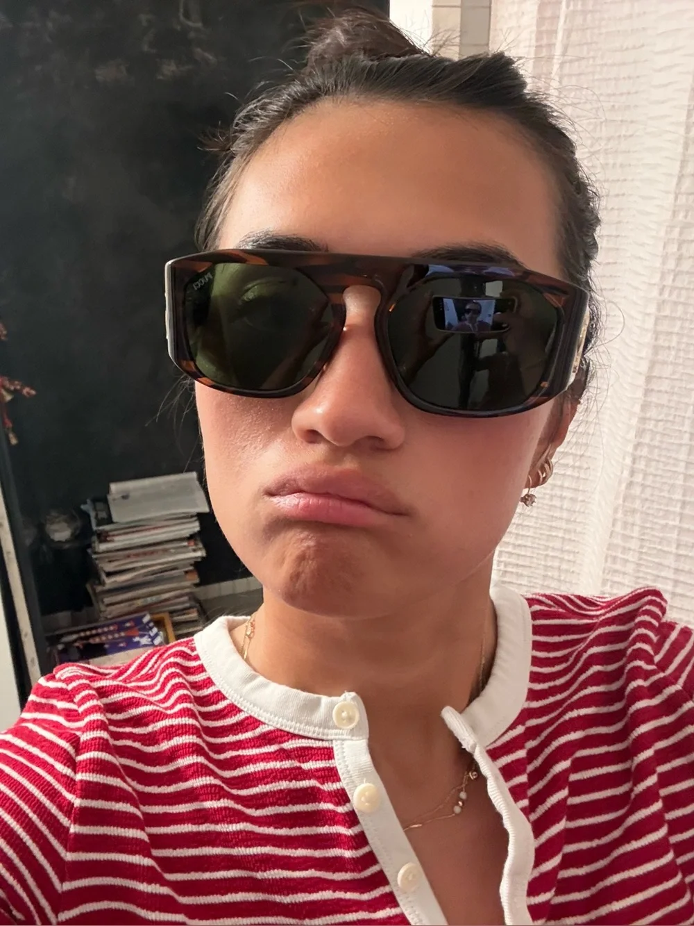 Emilio Pucci Brown Tortoiseshell Aviator Sunglasses